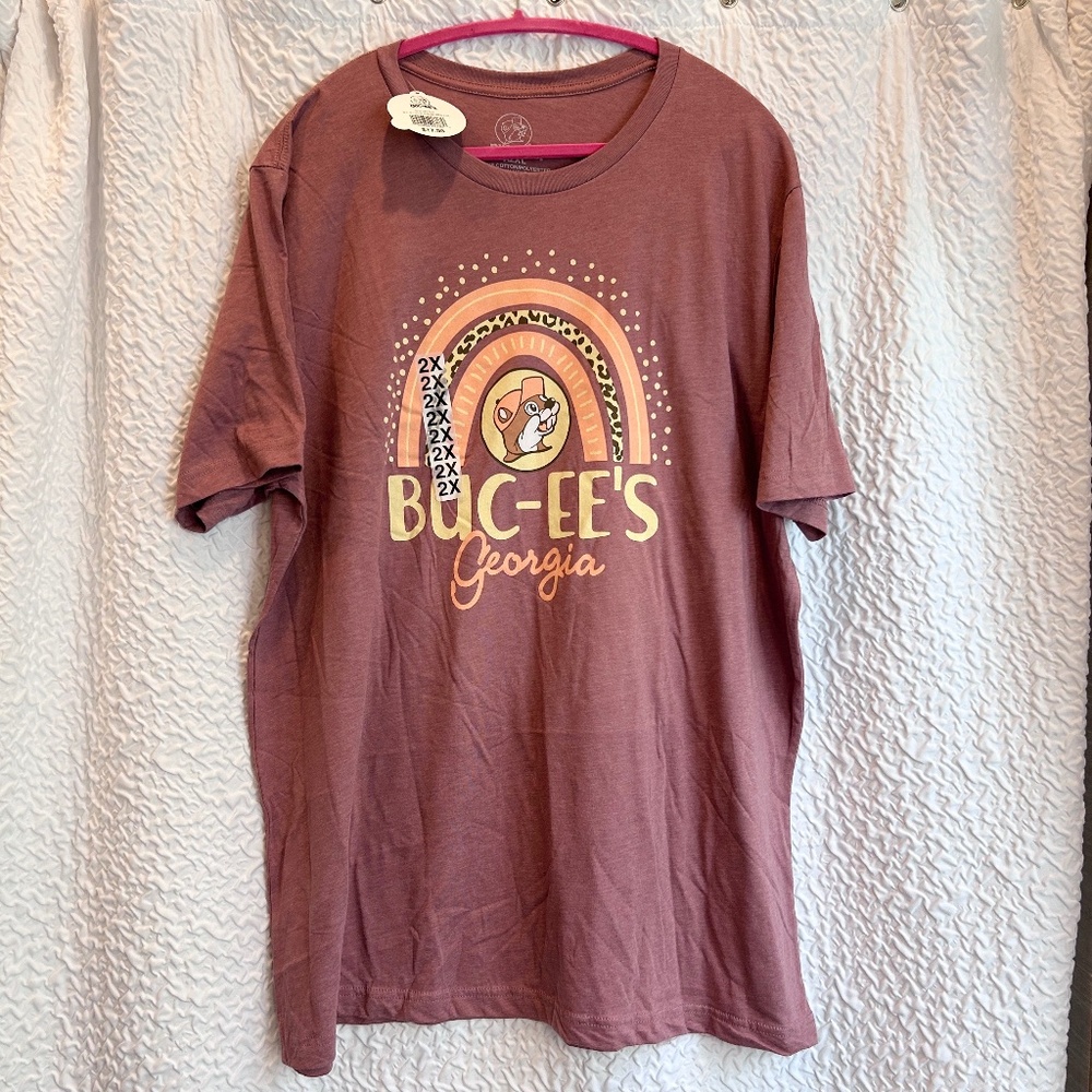 Brand New Buc-ee’s Size 2X Georgia T Shirt Bucees Graphic Tee Mauve Oversized